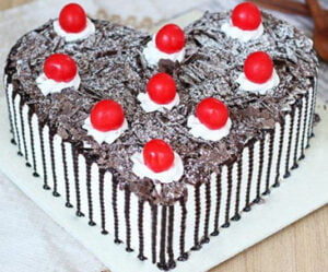 Heart black forest Sugar dust sprankle cake