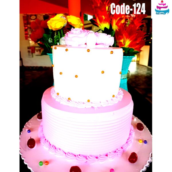 Two Tired Pink Vanilla Cake-124